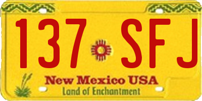 NM license plate 137SFJ