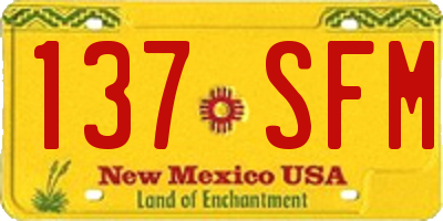 NM license plate 137SFM