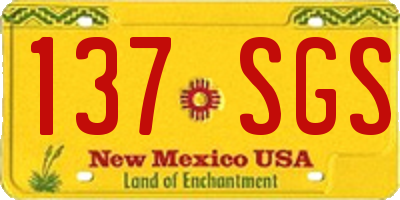 NM license plate 137SGS