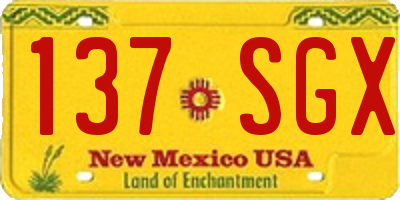 NM license plate 137SGX