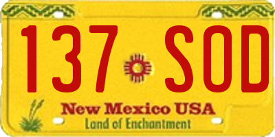 NM license plate 137SOD