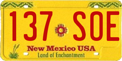 NM license plate 137SOE