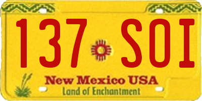 NM license plate 137SOI