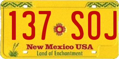 NM license plate 137SOJ