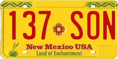 NM license plate 137SON