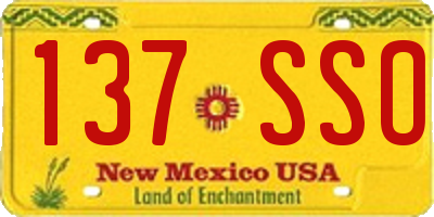 NM license plate 137SSO