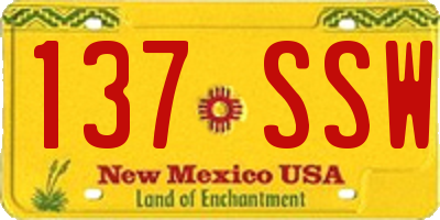 NM license plate 137SSW