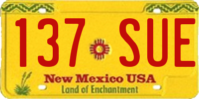 NM license plate 137SUE