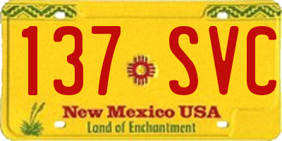 NM license plate 137SVC