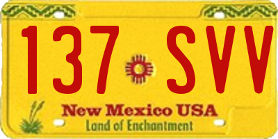 NM license plate 137SVV