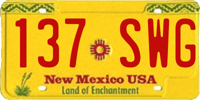 NM license plate 137SWG
