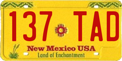 NM license plate 137TAD