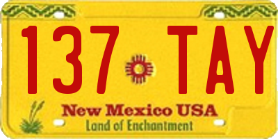 NM license plate 137TAY