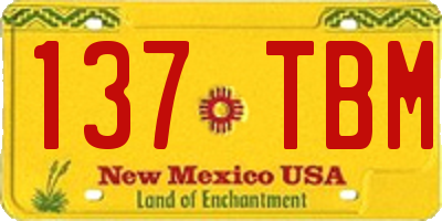 NM license plate 137TBM