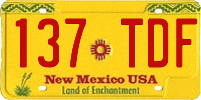 NM license plate 137TDF