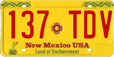 NM license plate 137TDV