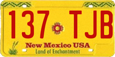 NM license plate 137TJB