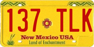 NM license plate 137TLK