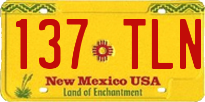 NM license plate 137TLN