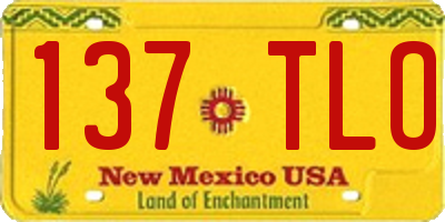 NM license plate 137TLO