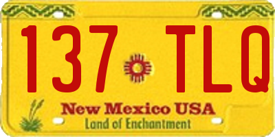 NM license plate 137TLQ