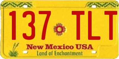NM license plate 137TLT
