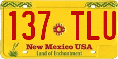NM license plate 137TLU