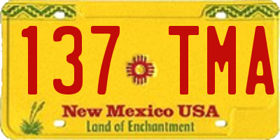 NM license plate 137TMA