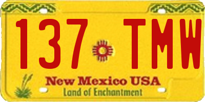 NM license plate 137TMW