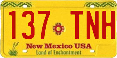 NM license plate 137TNH