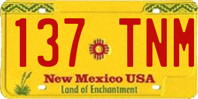 NM license plate 137TNM