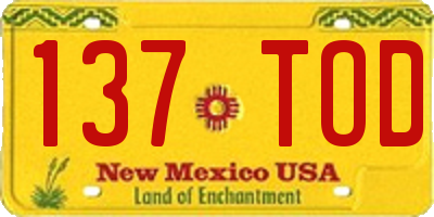 NM license plate 137TOD