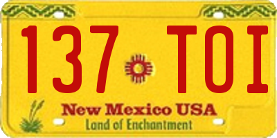 NM license plate 137TOI