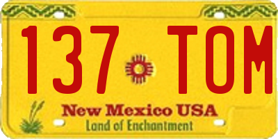 NM license plate 137TOM
