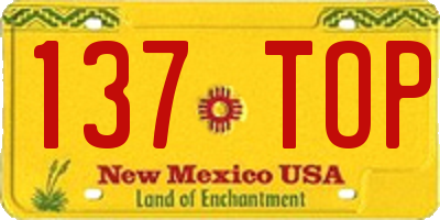 NM license plate 137TOP