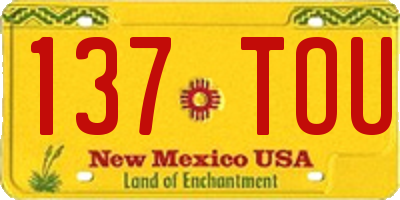 NM license plate 137TOU