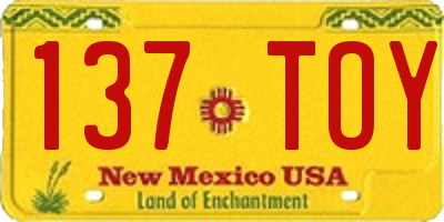 NM license plate 137TOY