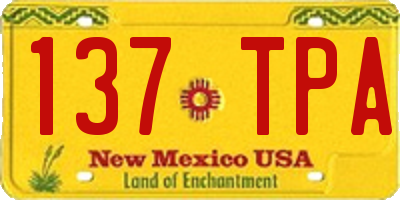 NM license plate 137TPA
