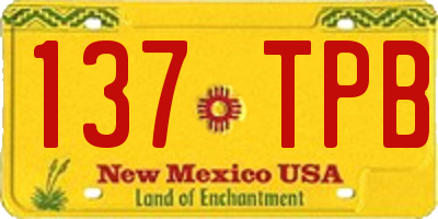 NM license plate 137TPB