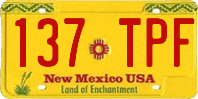 NM license plate 137TPF