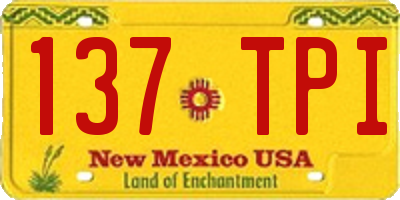 NM license plate 137TPI