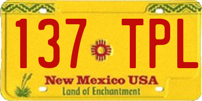 NM license plate 137TPL