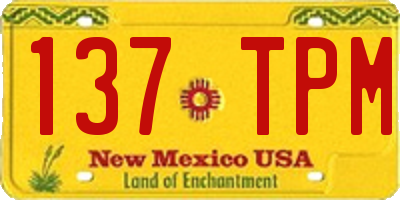 NM license plate 137TPM