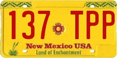 NM license plate 137TPP