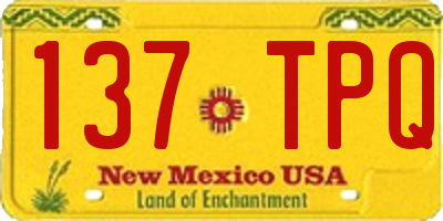 NM license plate 137TPQ