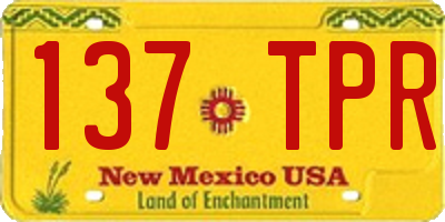 NM license plate 137TPR