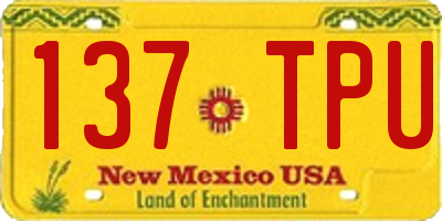 NM license plate 137TPU