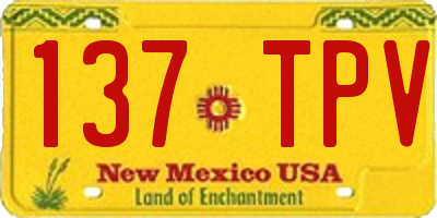 NM license plate 137TPV