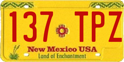NM license plate 137TPZ