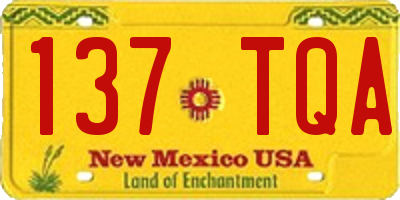 NM license plate 137TQA